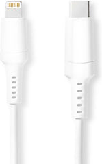 Nedis Lightning Kabel - USB 2.0 - Apple Lightning 8-Pins - USB-C Male - 480 Mbps - Vernikkeld - 2.00 m - Rond - PVC - Wit - Doos