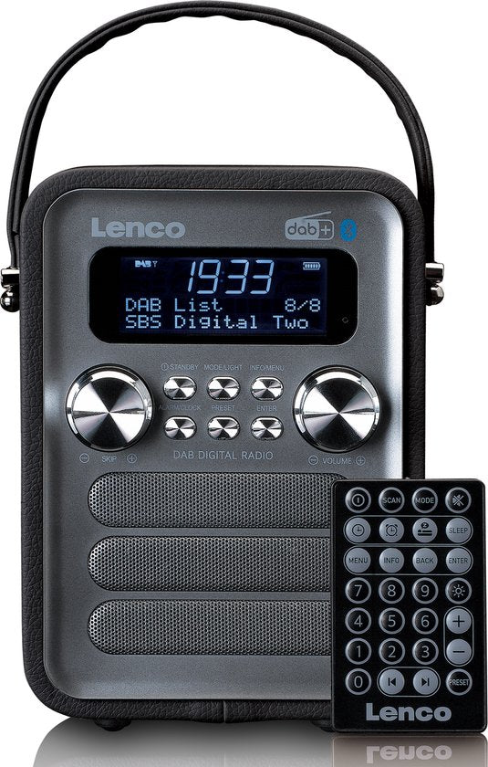 Radio op batterijen - Draagbare DAB Radio - Noodradio - PDR-051BKSI - Zwart - Lenco