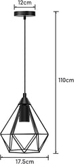 Hanglamp Industrieel - Hanglampen - Eetkamer - Woonkamer - Zwart - Aigostar