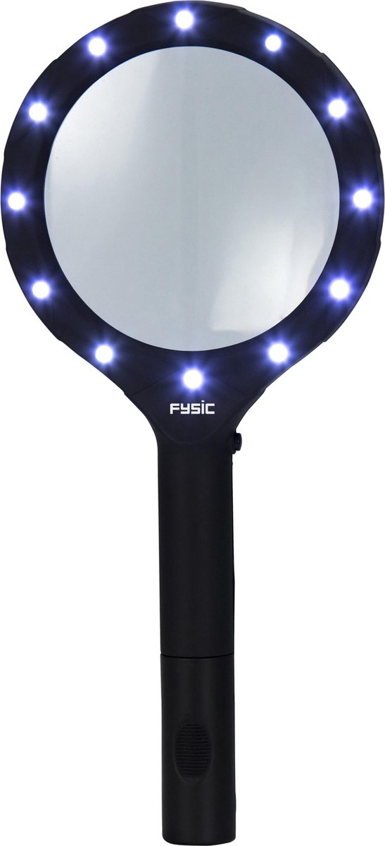 Fysic Loeplamp met LED verlichting - Tafel Vergrootglas met 2,5x vergroting - FL-14LED - Zwart •