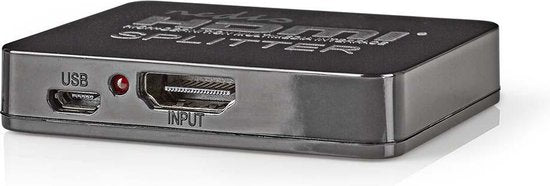 Nedis HDMI-Splitter - 2 poort(en) - HDMI Input - 2x HDMI Output - 4K@30Hz - 2.25 Gbps - ABS / PVC - Zwart