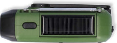 Nedis Noodradio - Draagbaar Model - DAB+ / FM - Batterij Gevoed / Handslinger / Solar Powered / USB Gevoed - Wekkerfunctie - Groen / Zwart