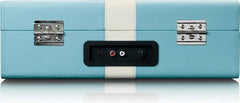Classic Phono Retro Platenspeler - Vinyl Koffer met Bluetooth - Auto-stop - TT-110BUWH - Blauw Wit