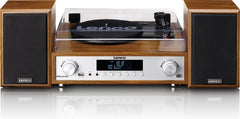 Lenco Platenspeler - Stereoset met DAB en Bluetooth - MC-160WD - Hout •