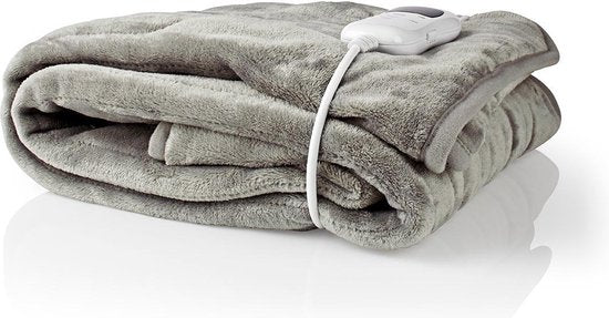 Nedis Elektrische Deken - 180x130 cm - 1 Persoons Warmtedeken - 9 Warmte Standen - Wasmachinebestendig - Fleece •