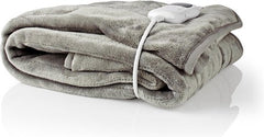 Nedis Elektrische Deken - 180x130 cm - 1 Persoons Warmtedeken - 9 Warmte Standen - Wasmachinebestendig - Fleece •