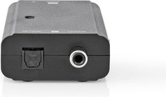 Nedis Digitale Audioconverter - 2-wegs - Ingangen audio / video / data: 1x S/PDIF (RCA) Female / 1x Toslink Female - Uitgangen audio / video / data: 2x RCA Male - Manueel - Zwart