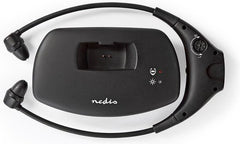 Nedis Draadloze TV-Koptelefoon - RF, frequentie 868 MHz - In-Ear - Batterij 1 werkingstijd standaard verbruik: 270 min - 35 m - Digitale Audio - Balanscontrole - Zwart