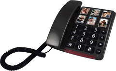 Alecto Senioren Telefoon - Grote fototoetsen en cijfers - Extra luid gespreksvolume - Blijft werken bij stroomuitval - CW30 - Zwart