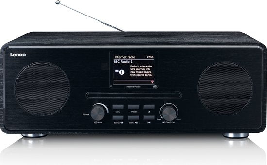 Lenco DIR-260BK - Internet radio met DAB+ en Bluetooth® - Zwart •