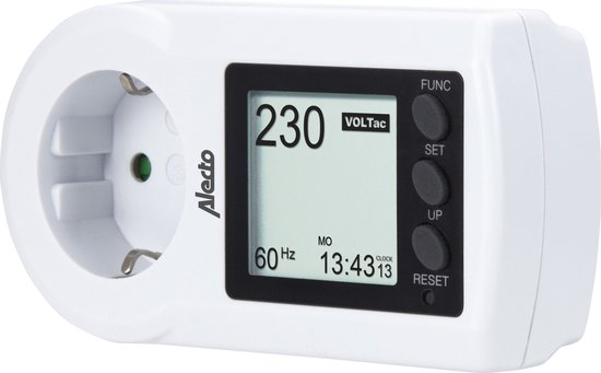 Alecto EM-17 Energiemeter NL - Stroomkosten in Eurocenten - Elektriciteitsprijs aanpasbaar / Zwart