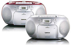 Lenco SCD-420RD - Draagbare radio CD speler met MP3 optie en koptelefoon - Rood •