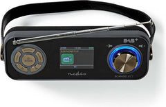Nedis DAB+ Radio - Tafelmodel - DAB+ / FM - 2.40 " - Kleurenscherm - Batterij Gevoed / Netvoeding - Digitaal - 24 W - Bluetooth - Koptelefoonoutput - Wekkerfunctie - Slaaptimer - IP20 - Handvat - Zwart