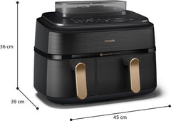 Philips 5000 series NA552/00 - Dubbele heteluchtfriteuse - 9L - 2750W - Zwart