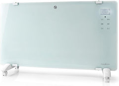 Nedis SmartLife Convectorkachel - Geschikt voor badkamer - Glazen Paneel - 2000 W - 2 Warmte Standen - LED - 15 - 35 °C - Instelbare thermostaat - Wit