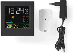 Nedis Weerstation - Binnen & Buiten - Inclusief draadloze weersensor - Weersvoorspelling - Tijdweergave - LED - Wekkerfunctie