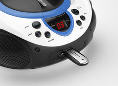 Lenco SCD-38 - Draagbare radio CD speler met USB aansluiting - Wit/Blauw