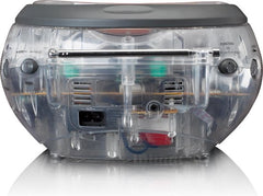 Lenco Draagbare Radio CD Speler - Stereo FM Radio en AUX – Werkt ook op batterijen - SCD-24 Transparant