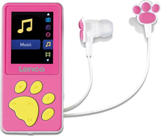 MP3 Speler met Bluetooth - Inc. 8GB SD - Roze - Lenco - XEMIO-560