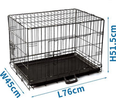 Hondenbench - Hondenren - Bench voor honden - 76x45x51 cm - Zwart - Nobleza