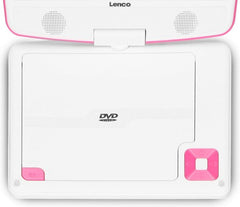 Lenco DVP-920PK - Draagbare DVD-speler met hoofdtelefoon en beugel voor in de auto - Roze/Zwart