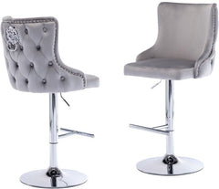Barkrukken set van 2 - Barstoel met rugleuning - Barkruk - Barstoelen - Grijs - Chairus®