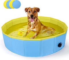 Hondenzwembad - 120x30cm - Dierenzwembad - Zwembad hond - Blauw/Geel - Nobleza