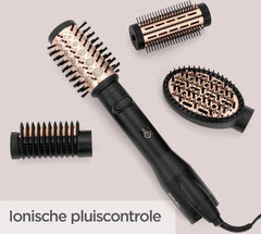 BaByliss Big Hair Luxe Föhnborstel AS970E - Multistyler met 4 opzetstukken - Roterende 50mm opzet - Ionische Krulborstel - Evenredige luchtverdeling - Coolshot [Airstyler]