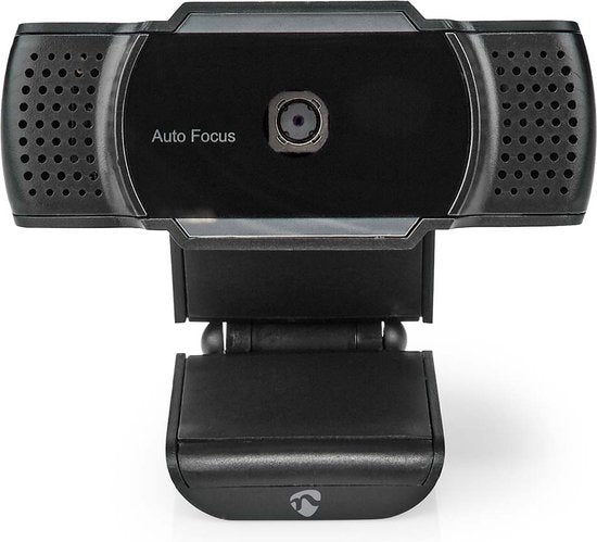 Nedis Webcam – 2k Full HD – Autofocus – Microfoon – Cover – Zwart