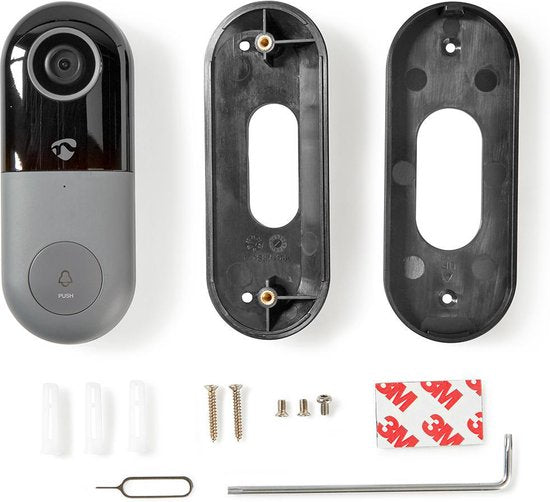 Nedis SmartLife Video Deurbel - Full HD 1080p - Zonder Abonnement - IP54 - Bewegingssensor - Nachtzicht - Zwart
