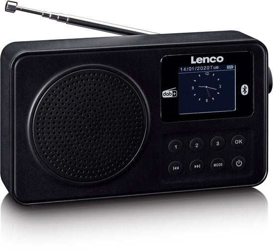 Lenco Radio met oplaadbare Batterij - Draagbare DAB+/FM Radio met Bluetooth - Noodpakket - PDR-033BK - Zwart