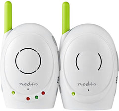 Nedis Babyfoon - FHSS (Frequency-Hopping Spread Spectrum) - Met terugspreekfunctie - Batterij Gevoed / Netvoeding - Groen / Wit