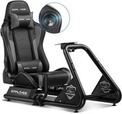 GTPLAYER - Simulator Cockpit - Met Luidsprekers en Stuurwiel Steun - Grijs