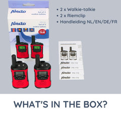 Alecto FR115RD - Walkie Talkie voor kinderen en volwassenen - Set van 2 stuks - Bereik tot 5 km - Rood