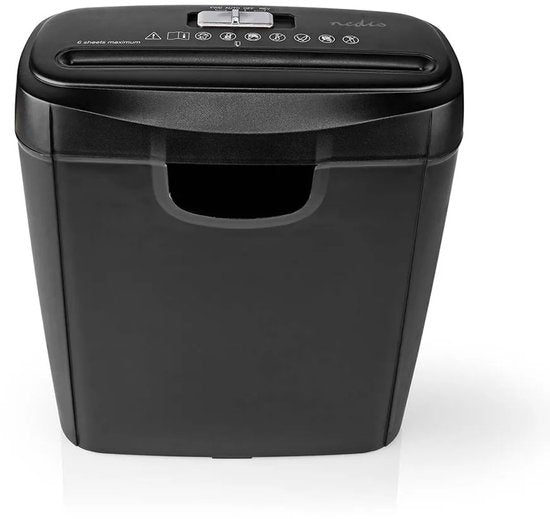 Nedis Papierversnipperaar - 6x A4 vellen - 10L - Voor thuis / kantoor - Stroken P2 - Zwart