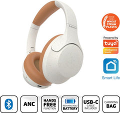 Draadloze over-ear Koptelefoon met Noise Cancelling - Grijs - Lenco HPB-830GY •