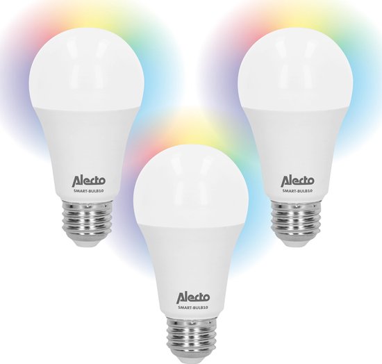 Alecto SMART-BULB10 TRIPLE - Smart Verlichting - Wifi LED lamp - Energiezuinig - 3 stuks