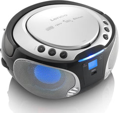 Lenco SCD-550SI - Draagbare radio met Bluetooth® en LED verlichting - Zilver