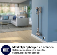 Philips Steelstofzuiger Draadloos XC2011/01 - Zuigmond met LED verlichting - Zonder Zak - Incl Handstofzuigerfunctie - Alle Vloertypen - Lichtgewicht