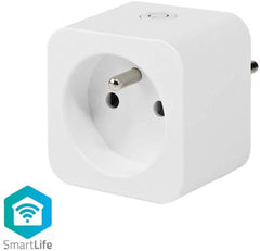 Nedis SmartLife Slimme Stekker - Wi-Fi - IP21 - Energiemeter - 3680 W - France / Type-E (CEE 7/6) - 0 - 55 °C - Android / IOS - Wit - 1 Stuks