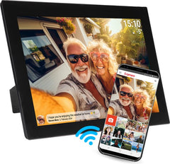 Digitale Fotolijst 10.1 inch - Glas Display - HD - Frameo App - Fotokader - Digitale kalender - WiFi - 16GB - IPS Touchscreen - PFF1037B - Denver