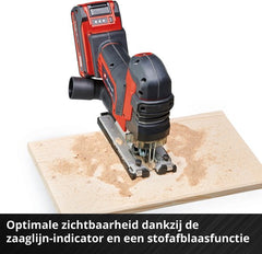 Einhell Professional Accu Decoupeerzaag TP-JST 18/135 Li BL Solo - Power X-Change - 18 V/Li-ion - Slaghoogte: 26 mm - Versteksneden: max. 45° - Incl. 3 zaagbladen - Excl. accu en lader