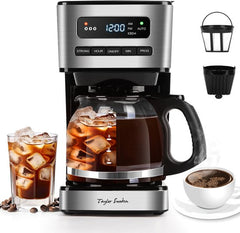 Koffiezetapparaat - filterkoffie - Glazen pot - RVS - 1,8L - Taylor Swoden