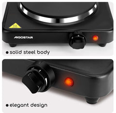 Aigostar GemPro - Electrische Kookplaat - Keramisch - 1 pit - 1500w - Zwart