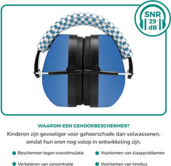 Alecto Gehoorbescherming Kinderen - Dempt harde geluiden - Verhoogd concentratie - BV-71 Oorkappen - Blauw