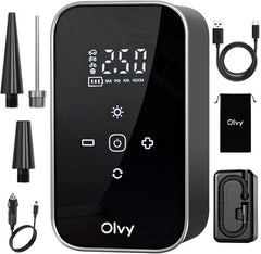 Compressor Bandenpomp - Elektrische Bandenpomp - Draagbare Luchtcompressor - 6000 mAh - Elektrische Fietspomp - Fiets/Auto/Motor/Bal/Luchtbed - Olvy