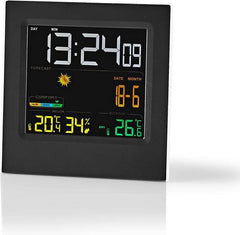 Nedis Weerstation - Binnen & Buiten - Inclusief draadloze weersensor - Weersvoorspelling - Tijdweergave - LED - Wekkerfunctie