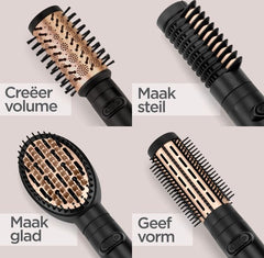 BaByliss Big Hair Luxe Föhnborstel AS970E - Multistyler met 4 opzetstukken - Roterende 50mm opzet - Ionische Krulborstel - Evenredige luchtverdeling - Coolshot [Airstyler]
