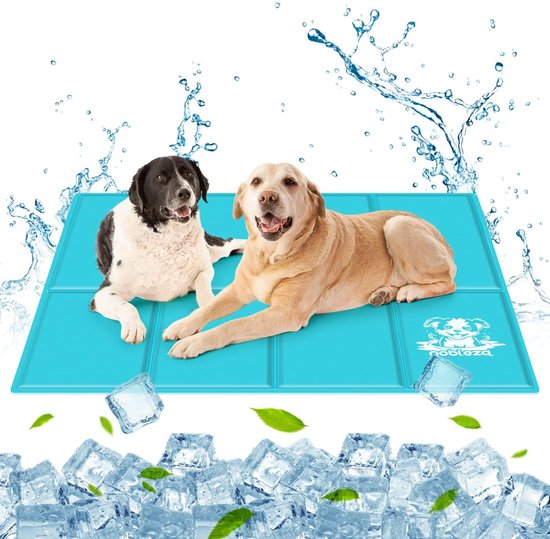 Koelmat Hond & Kat - 140x90 cm - XXXL - Blauw - Nobleza