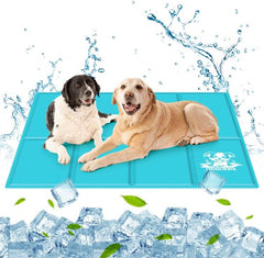 Koelmat Hond & Kat - 140x90 cm - XXXL - Blauw - Nobleza